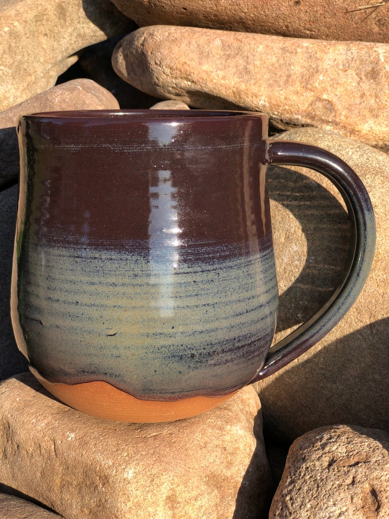 Item 123 Night Sky Mug Dark Blues Large Mountain Mug Etsy