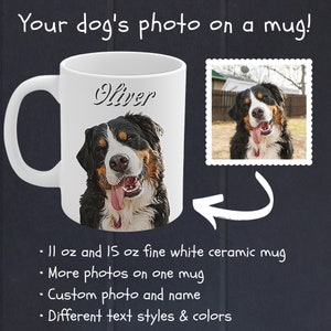 Custom Pet Coffee Mug - Dog Photo Mug - Dog Lover Custom Mug - Pet Custom Mug - Photo Mug - Dog Coffee Mug - Custom Dog Mug - Christmas Mug