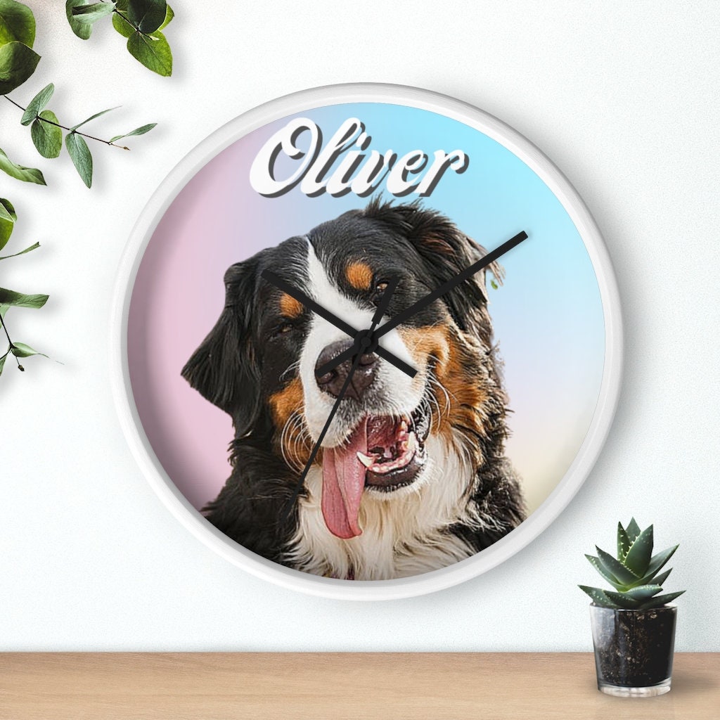 Custom Pet Wall Clock Custom Dog Clock Personalized Dog Etsy