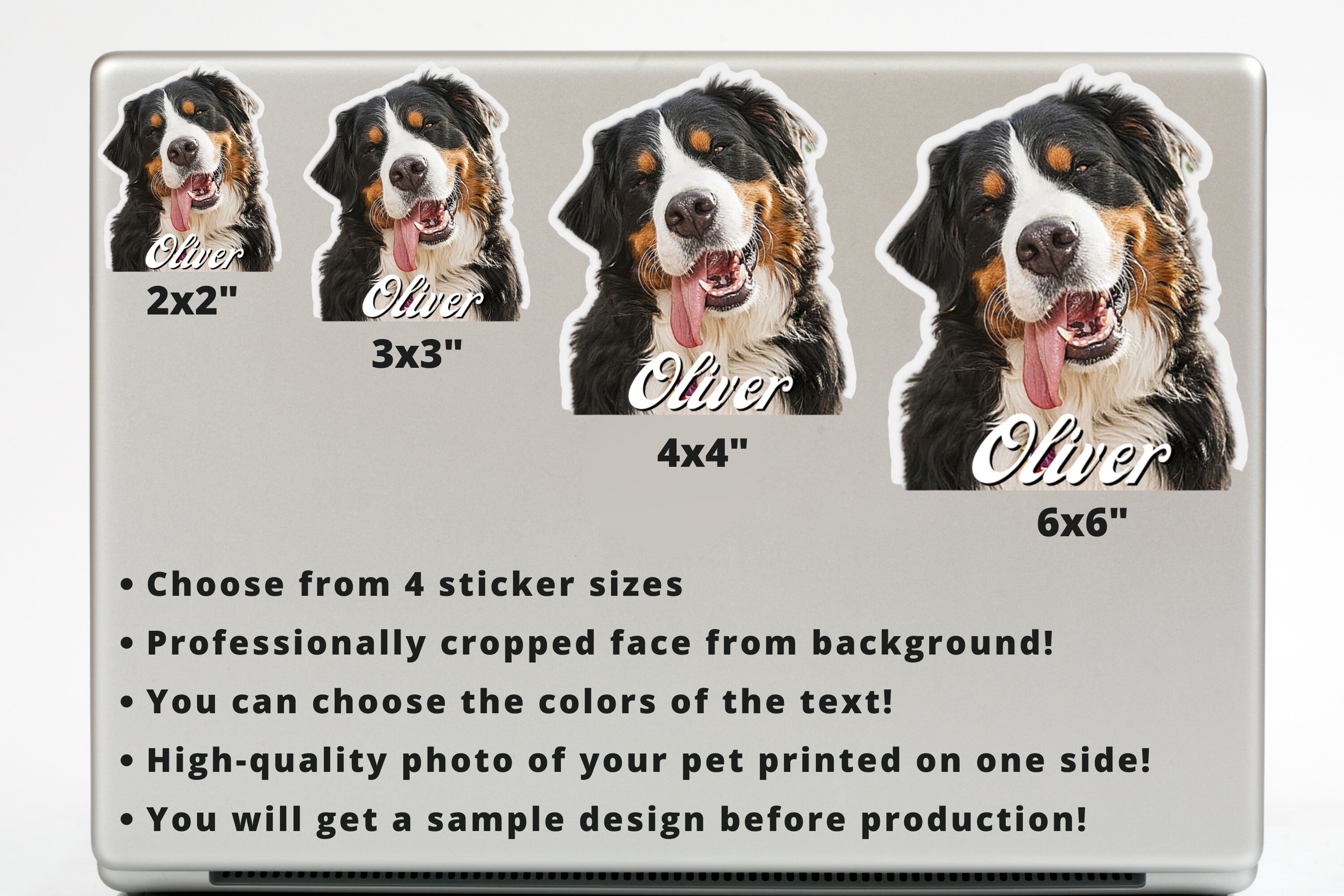 Custom Pet Stickers Custom Sticker Dog Sticker Animal Etsy
