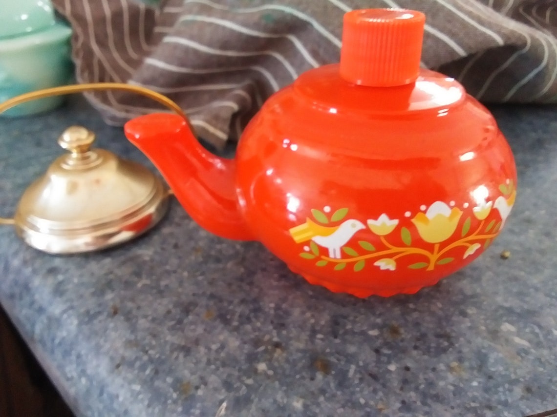 Vintage Orange Teapot Collector Decanter def a 1970's Etsy