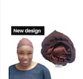 Brown Satin Lined Wig Cap, Moisture Retention (Brown)