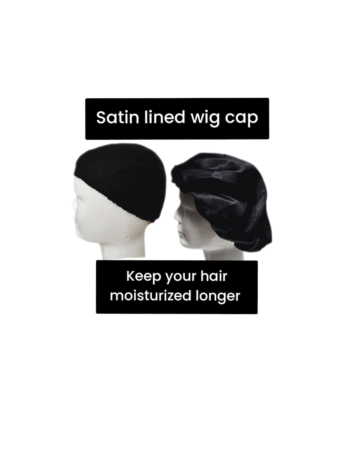 Wig Cap/satin Lined Wig Cap/ Wig Cap With Satin/ Cap for Moisture/ Revealed Pearl 1black Etsy