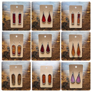 Stained Glass Earrings (Reds and Oranges)
