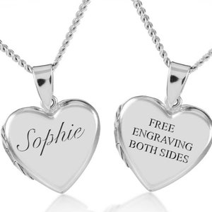 Personalised Sterling Silver Photo Heart Locket