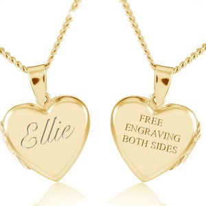 Custom Gold Locket, Gold Engraved Locket, Custom Heart Locket, Locket Photo Pendant, Personalised Gold Locket, Engraved Heart Locket