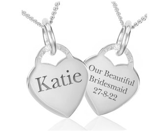 Bridesmaid Personalised Necklace, Sterling Silver