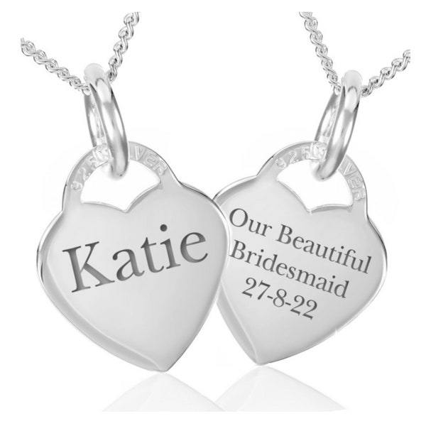 Bridesmaid Personalised Necklace, Sterling Silver