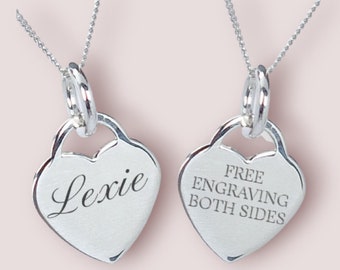 Silver Engraved Heart Necklace For Birthdays |13th Birthday| 16th Birthday |18th Birthday |21st Birthday |30th Birthday |40th Birthday  |