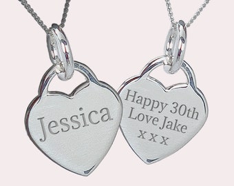 30th Birthday Necklace, Personalised, Sterling Silver