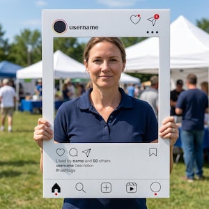 Custom Social Media Photo Booth Frame: Wedding Reception Decor image 1