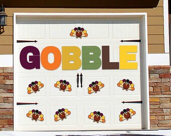 Magnetic Turkeys + GOBBLE Letters, 15pc Thanksgiving Magnet Set