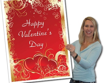 Jumbo Hearts Valentine's Day Card with Envelope