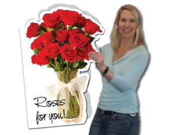 Giant Valentine's Day Card: Roses For You, Funny Stamp (36 Inch)