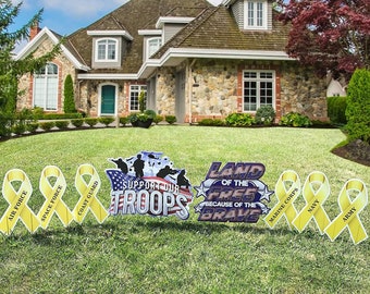Support Our Troops, 8pc Yard Sign Set