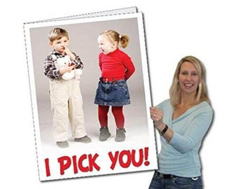 36" Jumbo Valentines Day Card: I Pick You! with Envelope | Giant Greeting Card | Big Funny Card