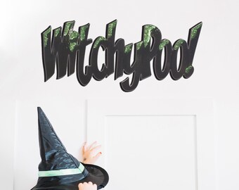 Witchypoo!, Halloween Hand Painted Wall Art