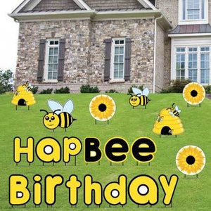 HapBee Birthday, 21pc Birthday Yard Card Lawn Sign Set
