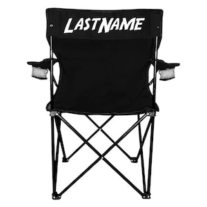 Custom Folding Camping Chair With Personalized Last Name or Text