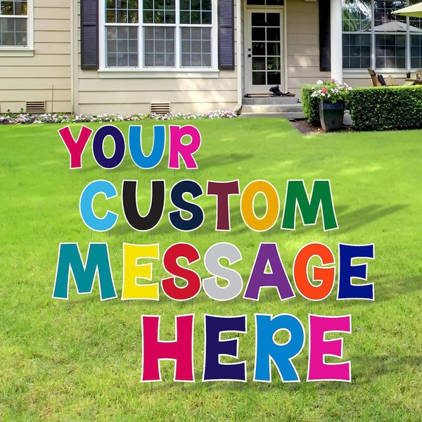 24" Custom Yard Sign Letters, 8pc, Outdoor Lawn Decorations, Yard Card Rental Business, KG The Last Time Font