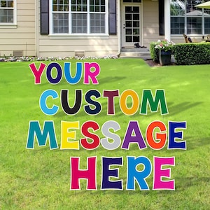 40 Custom Yard Letters 24 Inch Yard Words with Stakes | Custom Name Lawn Letters and Numbers