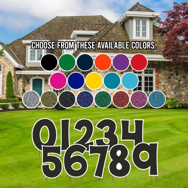 24” Yard Sign Numbers, 10pc, Outdoor Lawn Decorations, Yard Card Rental Business, KG The Last Time Font