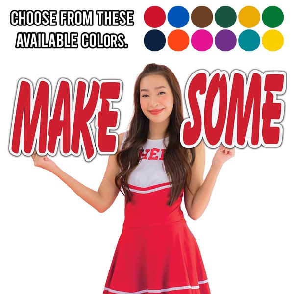 22" Make Some Noise Handheld Cheerleading Signs | 3pc Team Spirit Letters