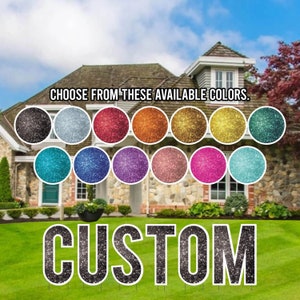 18" o 24" Sparkle Custom Letters Yard Sign Letters, 10pc Outdoor Lawn Decorations, Yard Card Rental Business, Bebas Font