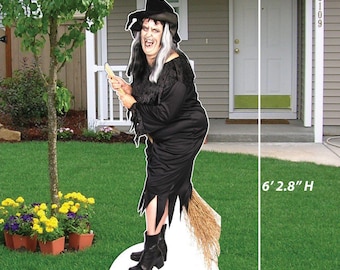 Life Size 6' Tall Witch, Halloween Yard Art, Yard Card Lawn Sign