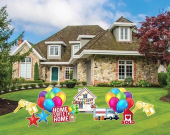 Home Sweet Home Accessories, Housewarming 10pc Yard Sign Set