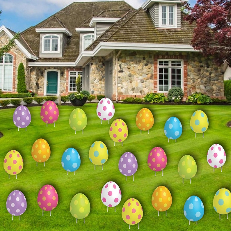 Jumbo Easter Eggs 24pc Easter Yard Art Easter Decor Etsy