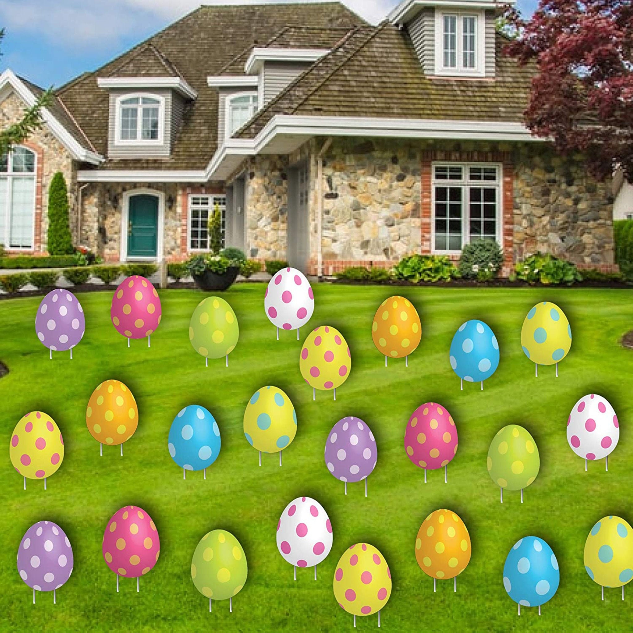 Jumbo Easter Eggs 24pc Easter Yard Art Easter Decor Etsy
