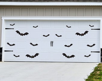 Black Magnetic Bats, 16pc Halloween Magnet Set, Outdoor Goth Halloween Garage Magnets