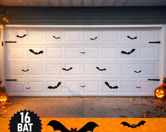 Black Magnetic Bats, 16pc Halloween Magnet Set, Outdoor Goth Halloween Garage Magnets