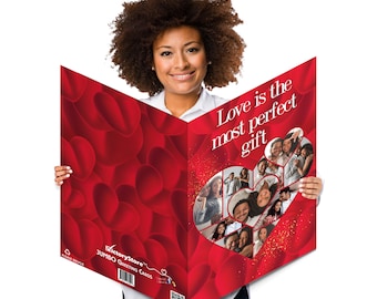 36" Jumbo Valentine's Card: 10 Custom Photo Collage, Big Greeting Card