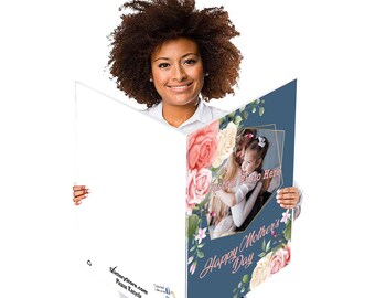 36" Jumbo Floral Mother's Day Card: Custom Photo, Big Greeting