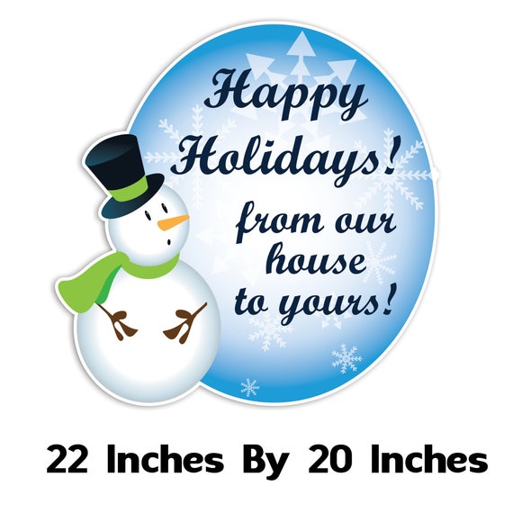 Weihnachtskarte „From Our House To Yours“ – Luxus Schneemann-Design, 15x20 Cm, Mit Goldfolie