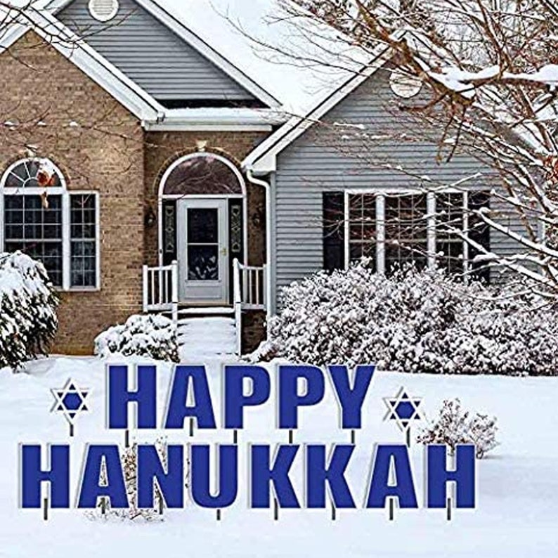 Happy Hanukkah Letters 15pc Outdoor Hanukkah Yard Decorations Etsy