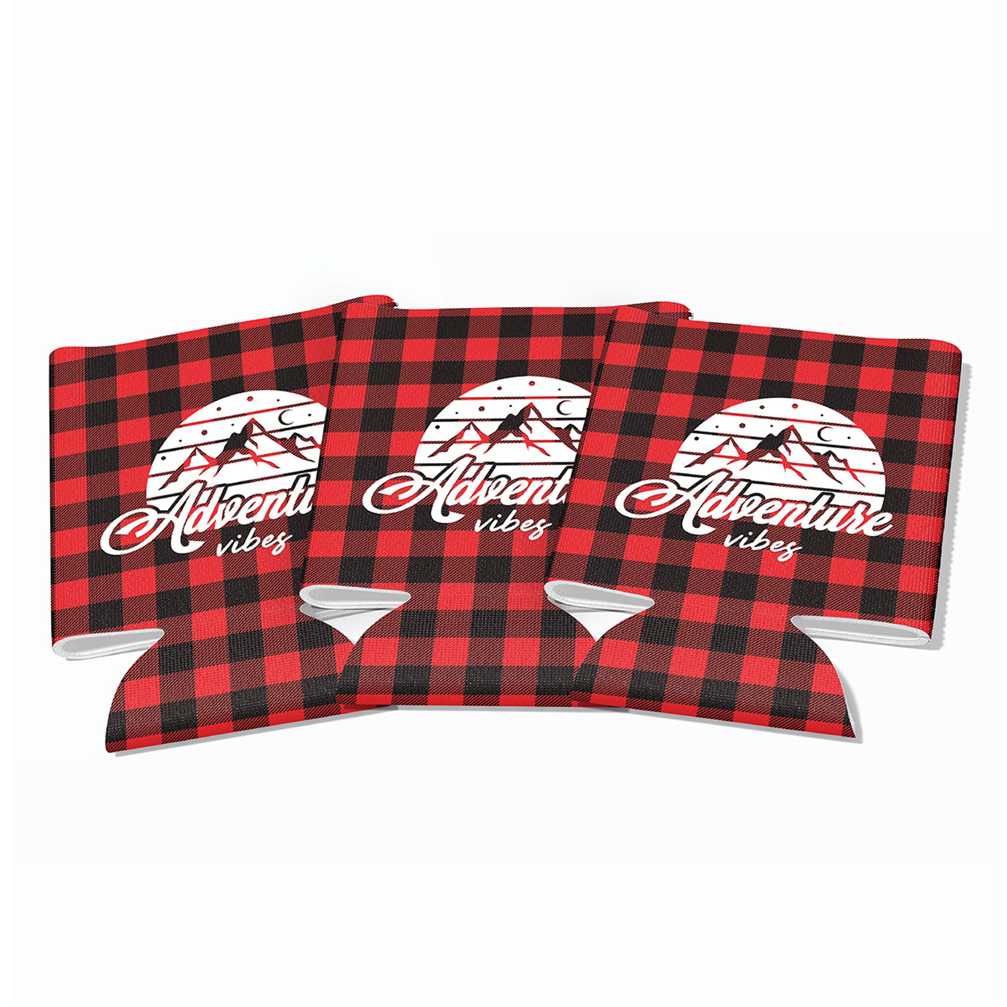 White & Black Buffalo Plaid Koozies - Blanks Outlet