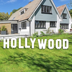 18&quot; Hollywood Yard Sign Letters, 9pc, Outdoor Lawn Decorations, Yard Card Rental Business