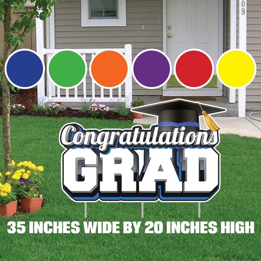 Jumbo congratulations Grad Graduation Yard Card Display 35 X 20 Grad ...