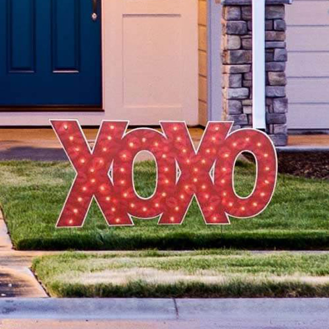 Xoxo, Light up Yard Card Lawn Sign Etsy