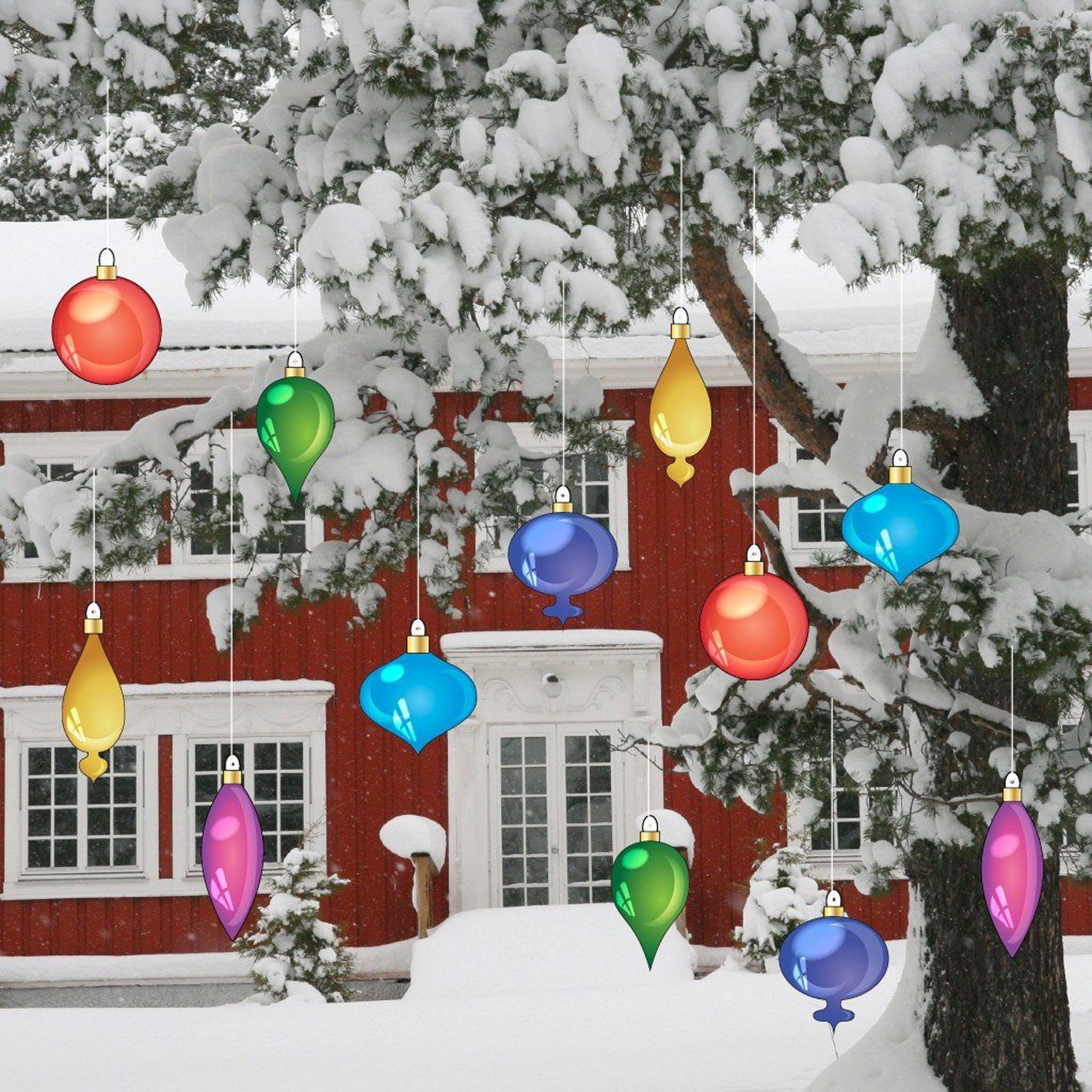 18 Jumbo Hanging Snowflakes, 15pc Christmas Yard Art, Yard Card