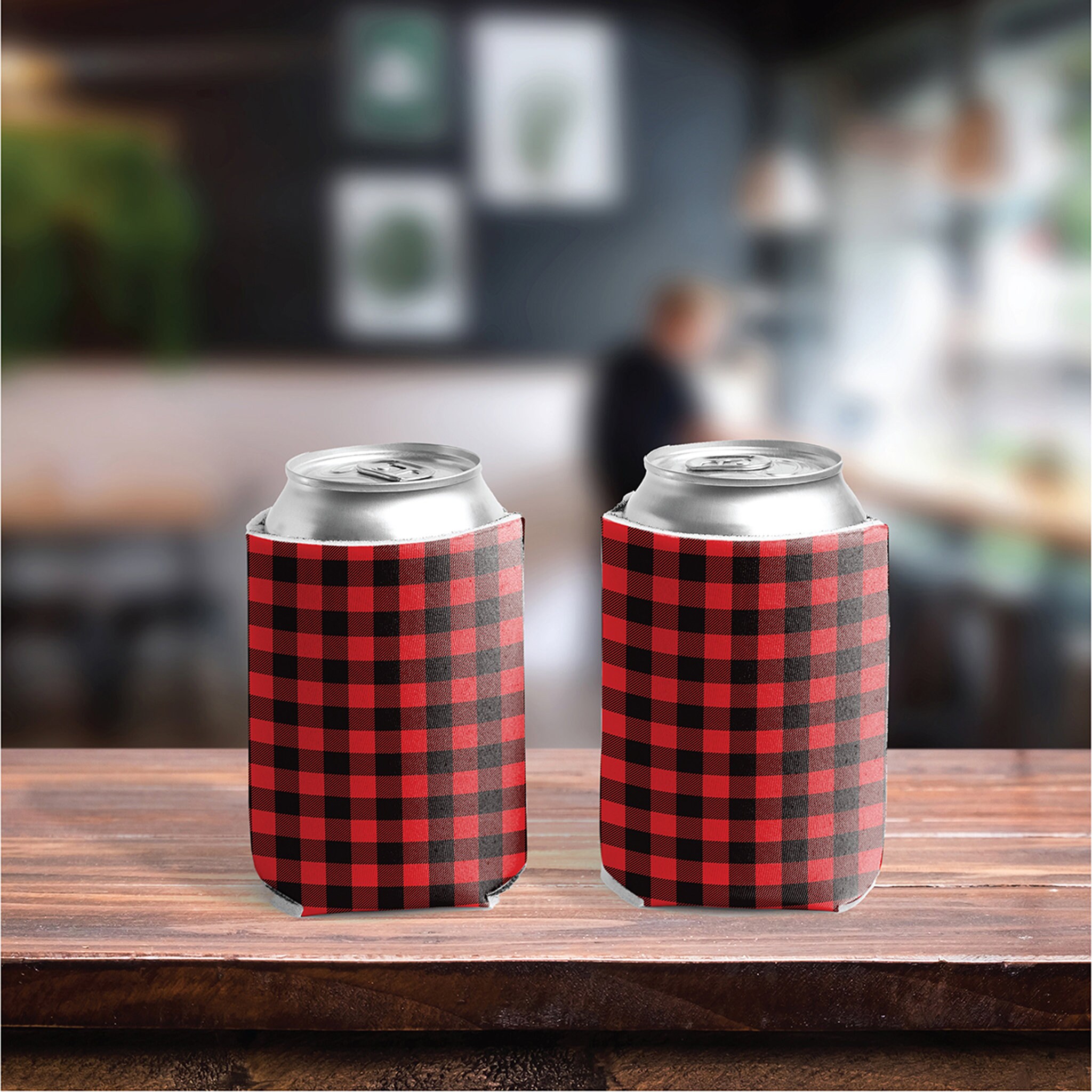 Buffalo Plaid Blank Can Coolers Bulk Rustic Plaid Can Etsy