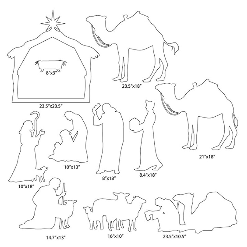 Nativity Scene White Silhouette 11pc Christmas Yard Art Yard - Etsy