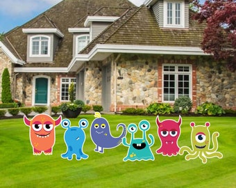 Cute Monsters Accessories, 6pc Yard Sign Set