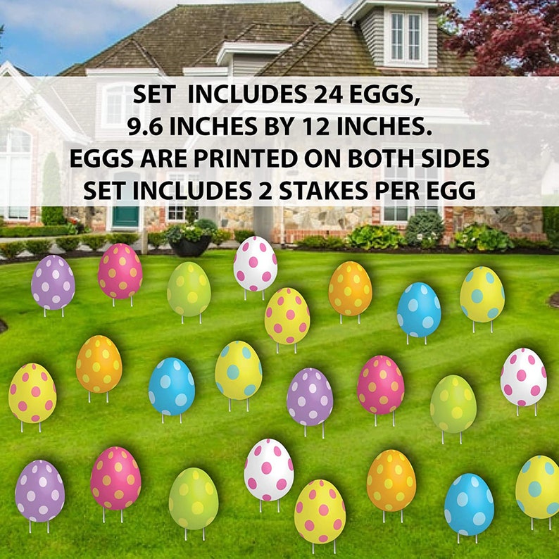 Jumbo Easter Eggs 24pc Easter Yard Art Easter Decor Etsy