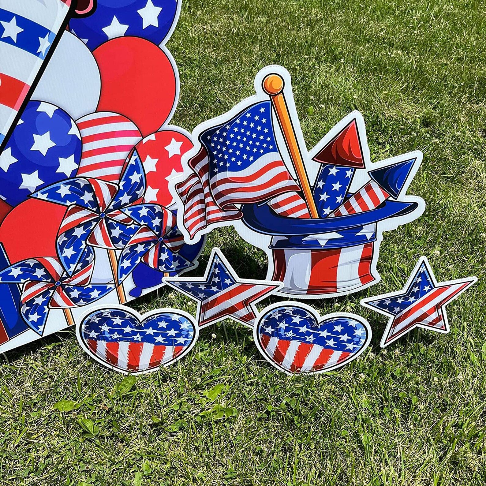 Oversized Happy 4th of July Yard Card Display 11pc Etsy