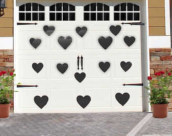Jumbo Black Heart Garage Magnets, 15pc Goth Valentines Day Decor Magnet Set