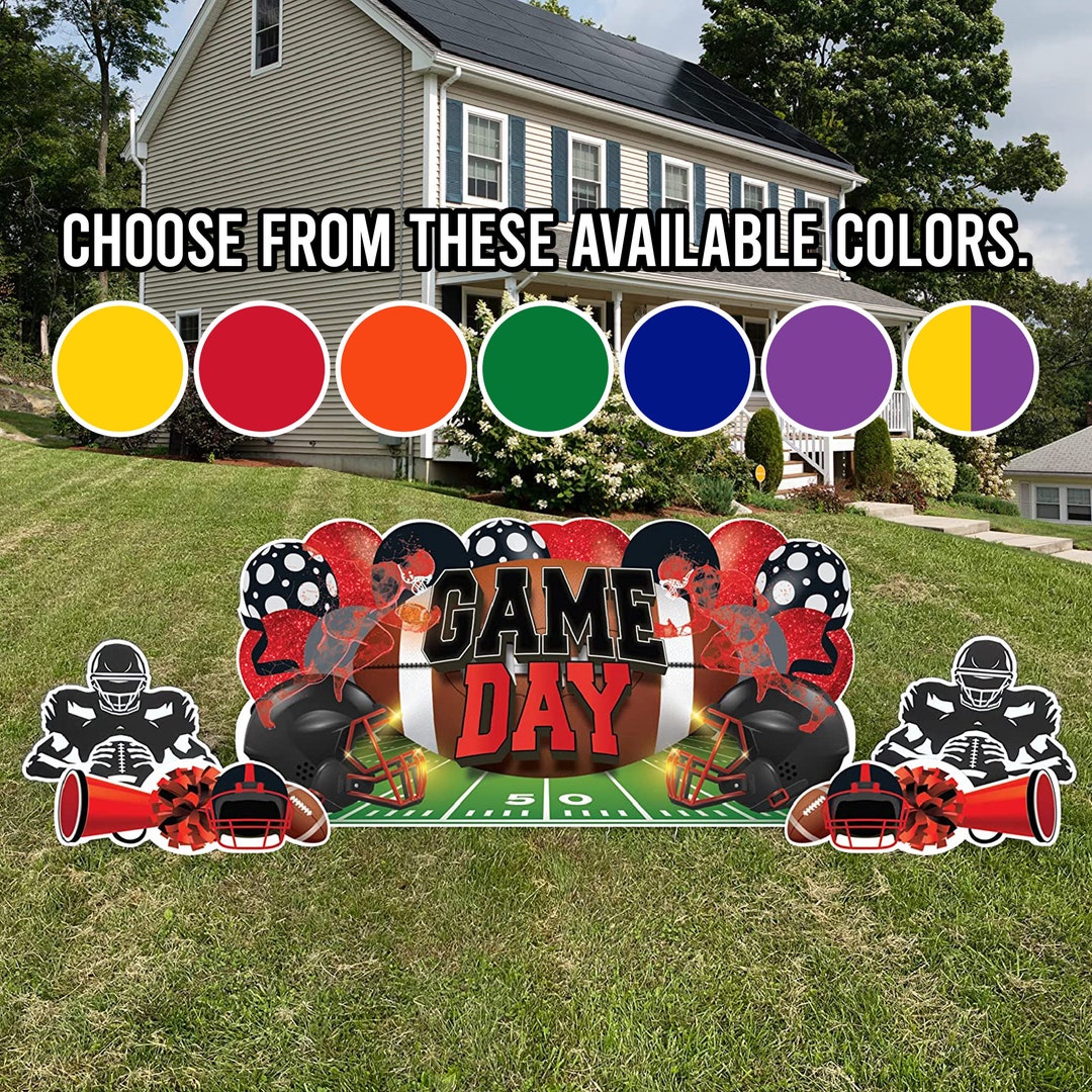 Oversized Game Day Yard Card Display 5pc Football Party Yard Signs Yard